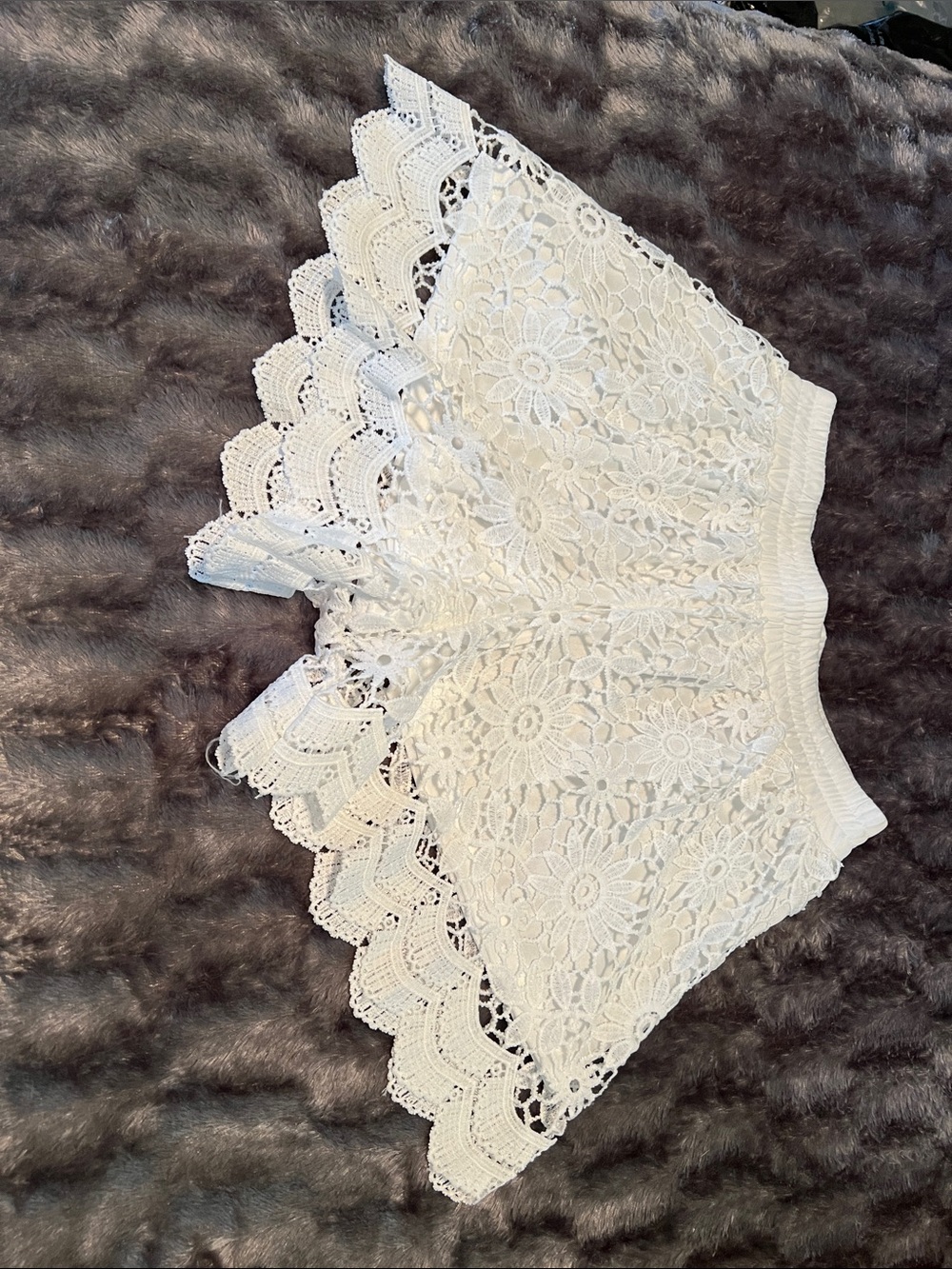 White Crochet Lace Shorts, one size